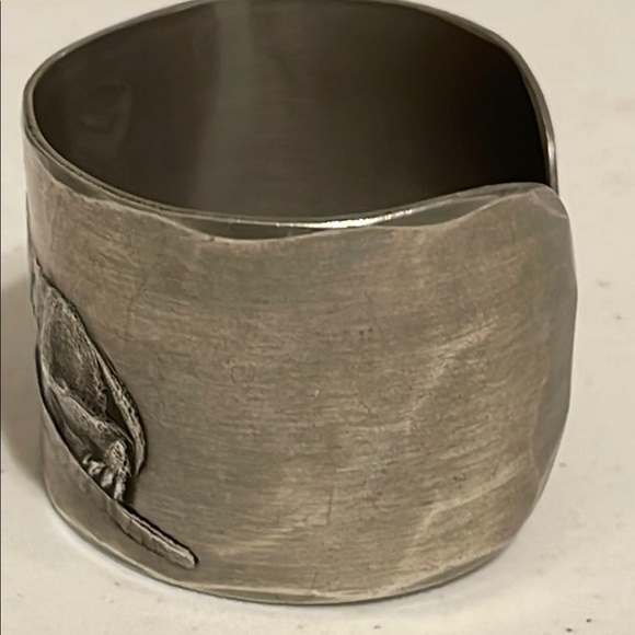 F Anthony Wendell August Forge Silver (tone Cuff adjustable Bracelet cougar cat - Picture 5 of 14